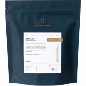 Rishi Tea Ginger Herbal Tea Organic Caffeine Free Loose Leaf 16 Ounces 56+Servings