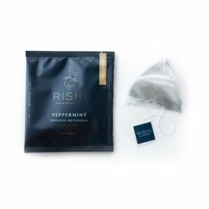 Rishi Tea Peppermint Herbal Tea Organic Caffeine Free Sachet Bags 50 Teabags