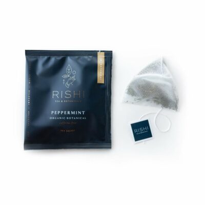 Rishi Tea Peppermint Herbal Tea Organic Caffeine Free Sachet Bags 50 Teabags