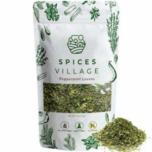 SPICES VILLAGE Dried Peppermint Leaves 2 oz Fresh Peppermint Leaves Cut and Sifted