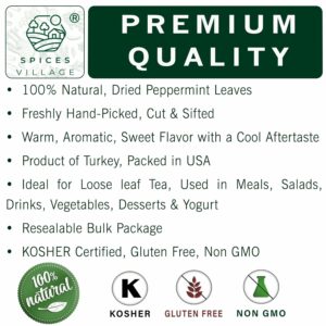 SPICES VILLAGE Dried Peppermint Leaves 2 oz Fresh Peppermint Leaves Cut and Sifted