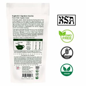 SUGIMOTO TEA Japanese Sencha Green Tea Loose Leaf 3.5 oz Pack of 1