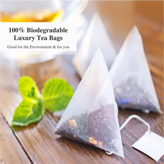 Sancha Tea Boutique Tulsi White Tea 25 Pyramid Bags Indian Holy Basil Leaves with Silver Needle White Tea