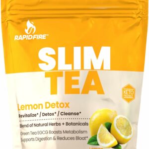 Slim Tea 14 Day Herbal Teatox Blend of Natural Herbs and Botanicals Supports Metabolism Lemon Flavor 14 Servings