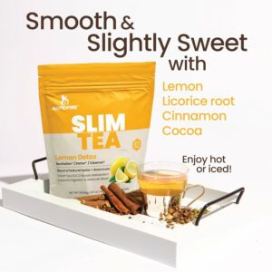 Slim Tea 14 Day Herbal Teatox Blend of Natural Herbs and Botanicals Supports Metabolism Lemon Flavor 14 Servings