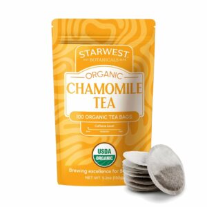Starwest Botanicals Organic Chamomile Tea Caffeine Free Herbal Tea USDA Organic Chamomile 100 Teabags