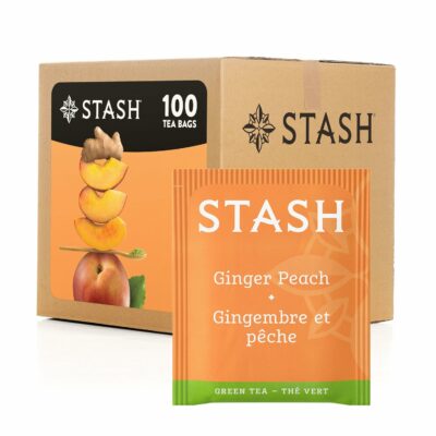 Stash Tea Ginger Peach Green Tea & Matcha Blend Box of 100 Tea Bags