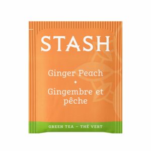 Stash Tea Ginger Peach Green Tea & Matcha Blend Box of 100 Tea Bags