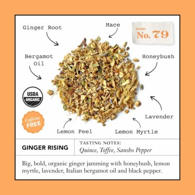 Steven Smith Teamaker Ginger Rising No. 79 Organic Ginger Lemon Herbal Tea Blend Caffeine Free 15 Sachets