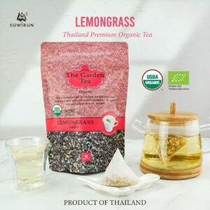Suwirun Organic Lemongrass Tea 25 Bags Product of Thailand Refreshing Herbal Tea Caffeine Free