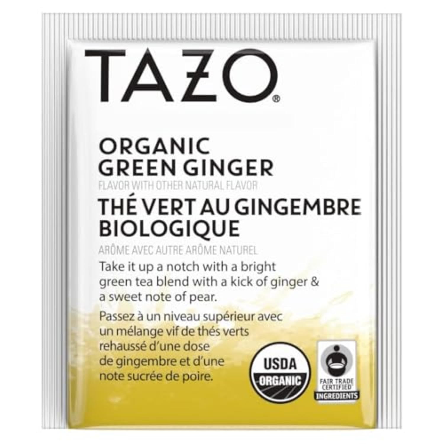 TAZO Organic Green Tea Green Ginger Caffeinated Tea 16 Total Bags