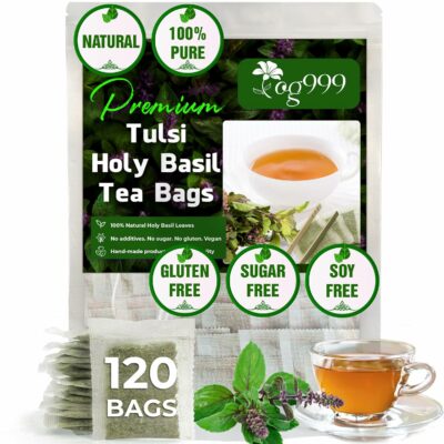 TOG999 Premium 120 Holy Basil Leaf Tea Bags 100% Natural & Pure Loose Leaf Herbal Tea No Caffeine