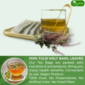 TOG999 Premium 120 Holy Basil Leaf Tea Bags 100% Natural & Pure Loose Leaf Herbal Tea No Caffeine