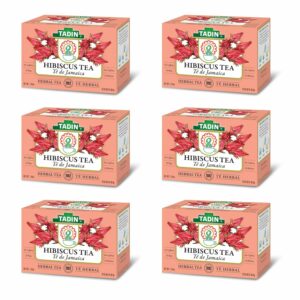 Tadin Hibiscus Herbal Tea Caffeine Free 24 Tea Bags Per Box Pack of 6