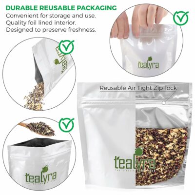 Tealyra Flat Belly Detox Fennel Peppermint Hibiscus Wellness Herbal Loose Leaf Tea Caffeine Free 112g