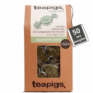 Teapigs Peppermint Leaves Tea Bags Made with Whole Leaves Caffeine-Free Natural Ingredients 1 Pack of 50 Teabags