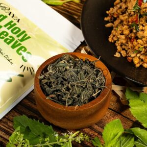 Thairaya Premium Dried Holy Basil leaves Kaprao Thai hearbs Natural 20 Grams Pack of 1