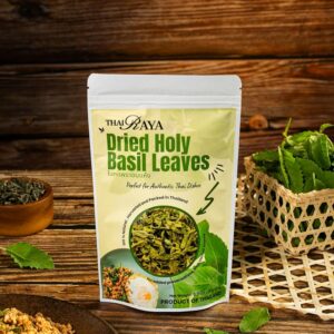 Thairaya Premium Dried Holy Basil leaves Kaprao Thai hearbs Natural 20 Grams Pack of 1