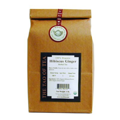 The Tao of Tea Hibiscus Ginger 100% Organic Blended Herbal Tea 1 Pounds