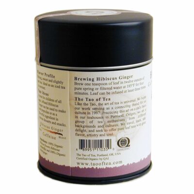 The Tao of Tea Hibiscus Ginger Tea Loose Leaf 3.0 Ounce Tin to make 50 cups
