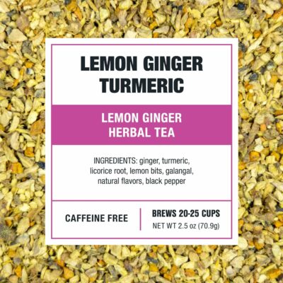Tiesta Tea Lemon Ginger Turmeric Loose Leaf Lemon Ginger Herbal Tea Up to 25 Cups 2.5 Ounce Resealable Pouch