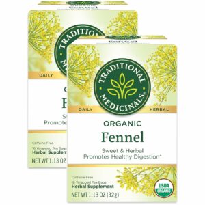 Traditional Medicinals Organic Fennel Herbal Tea Pack of 2 32 Tea Bags Total