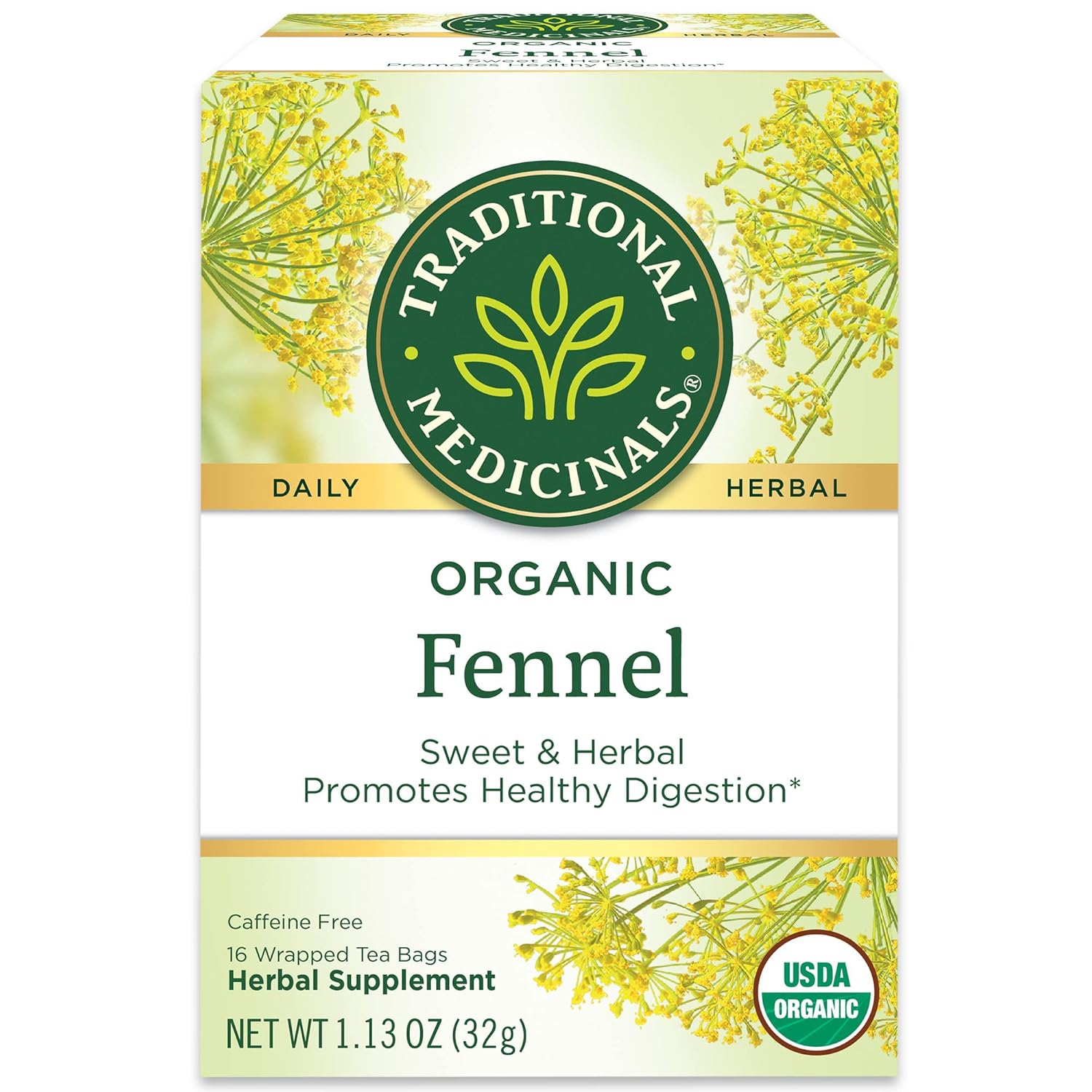 Traditional Medicinals Organic Fennel Herbal Tea Pack of 2 32 Tea Bags Total