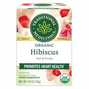Traditional Medicinals Tea Organic Hibiscus Supports Your Cardiovascular System 16 Tea Bags