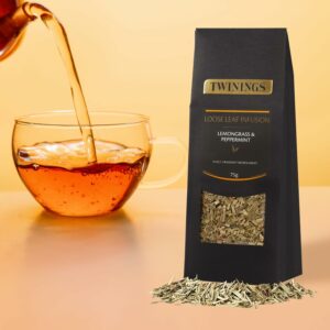 Twinings Lemongrass & Peppermint Loose Leaf Infusion Herbal Tea 75g Naturally Caffeine Free