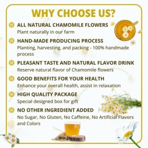 VIDA FARM Chamomile Tea Bags Natural Chamomile Flowers 100 Tea Bags