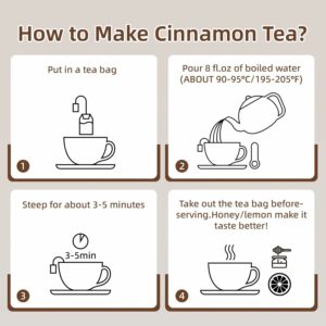 Veyorra Cinnamon Tea Bags Natural & Pure Cinnamon Bark Herbal Tea No Caffeine 30 Bags