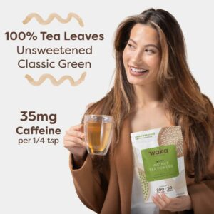 Waka Instant Green Tea Mix Classic 100% Tea Leaves No Additives Unsweetened Tea Powder for 50 Quarts or 200 Cups