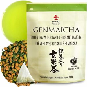 chaganju Genmaicha Green Tea with Matcha roasted brown rice tea Low caffeine 3g×60 tea bags