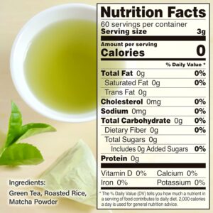 chaganju Genmaicha Green Tea with Matcha roasted brown rice tea Low caffeine 3g×60 tea bags