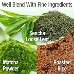 chaganju Genmaicha Green Tea with Matcha roasted brown rice tea Low caffeine 3g×60 tea bags