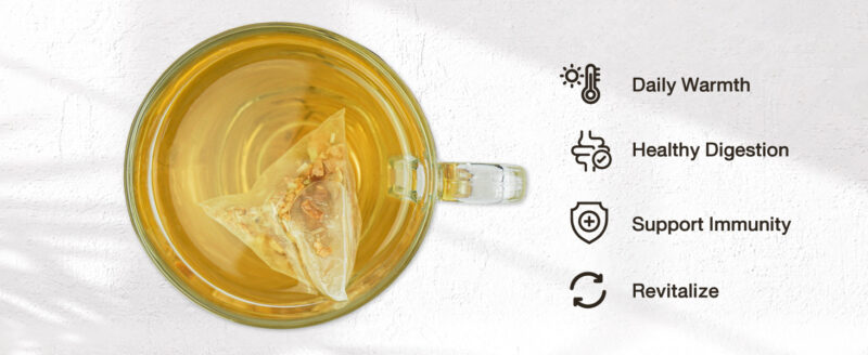 Suwirun Organic Lemongrass & Ginger Tea 25 Bags Product of Thailand Caffeine Free Herbal Tea
