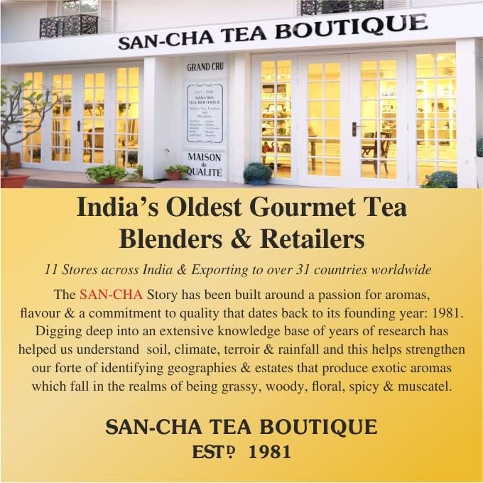 Sancha Tea Boutique Tulsi White Tea 25 Pyramid Bags Indian Holy Basil Leaves with Silver Needle White Tea
