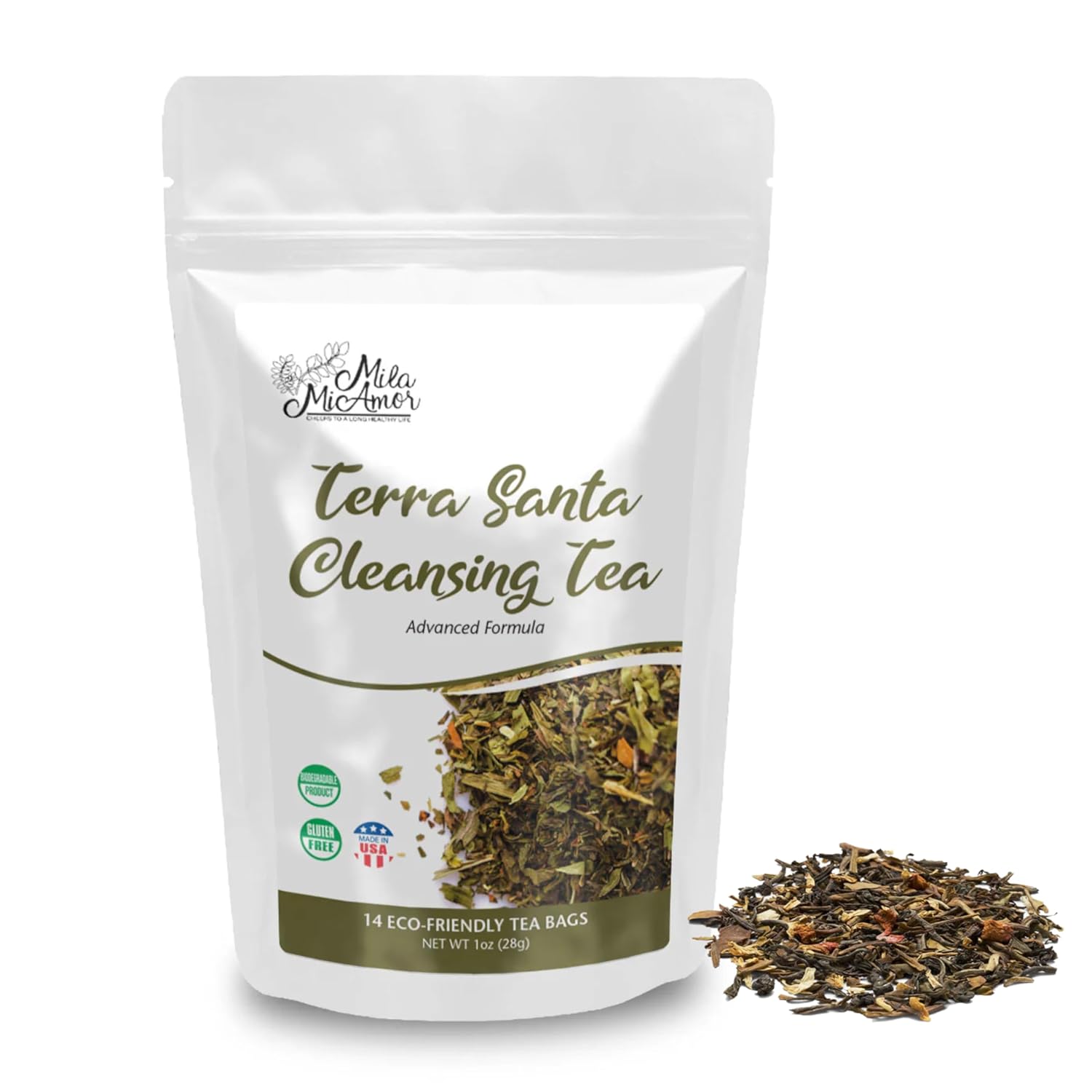 Milamiamor Terra Santa Cleansing Tea Digestive Relief & Bloating Reduction 14 Tea Bags
