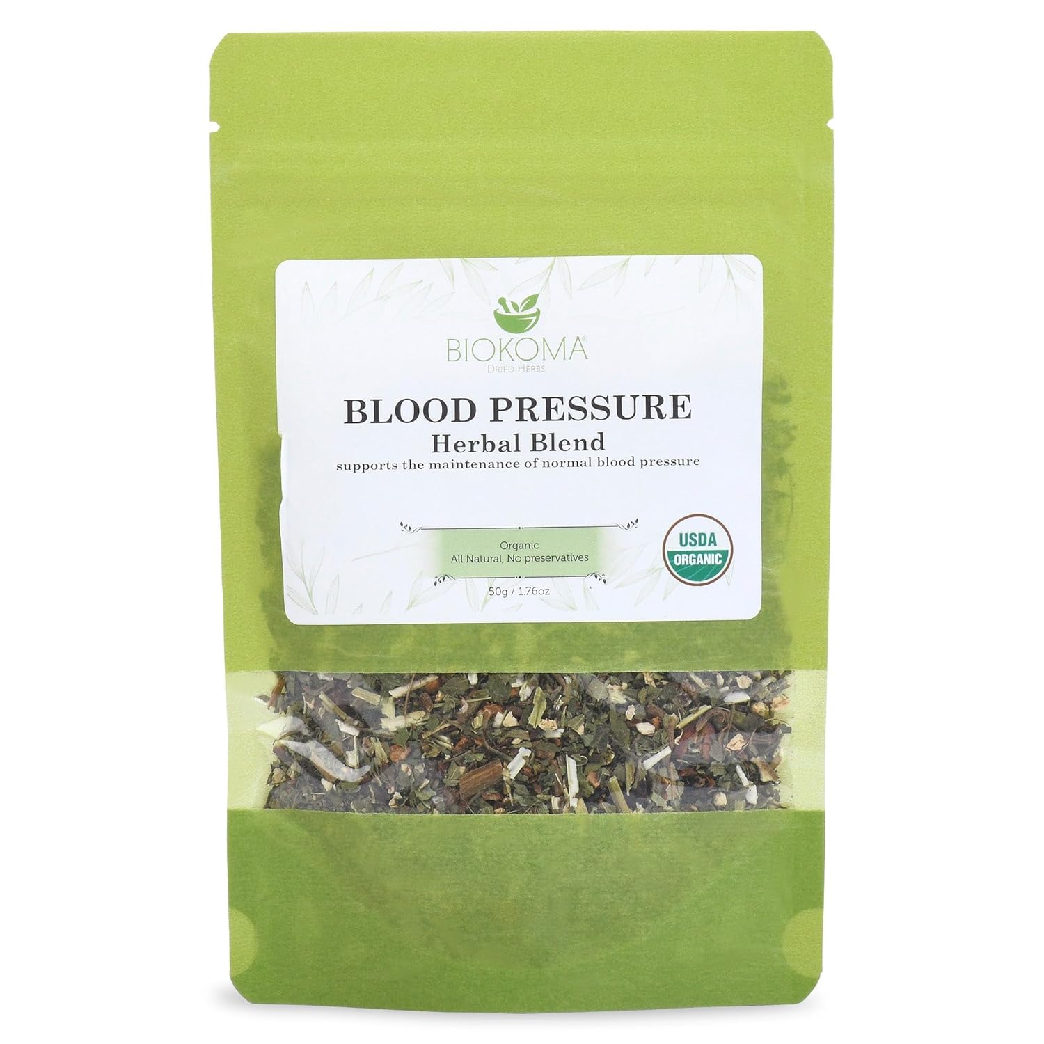 Biokoma Pure and Organic Blood Pressure Herbal Blend Cardiovascular Heart Health Support 50g