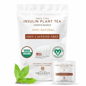 True Vine Insulin Plant Tea Herbal Organic Tea Bags for Blood Sugar Support 31 Sachets