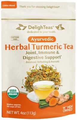 DelighTeas Organic Turmeric Ginger Tea for Joint Immune & Digestive Support 50 Servings