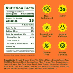 HALFDAY Prebiotic Peach Iced Tea Cans 12 pack