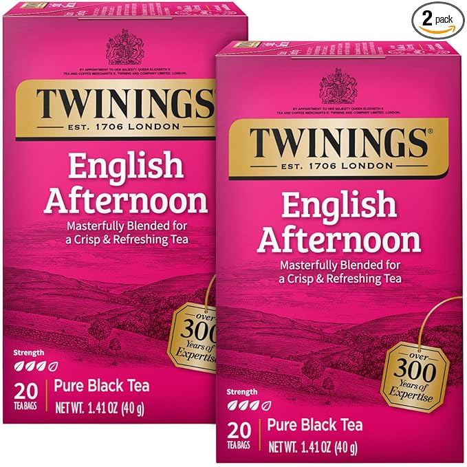 Twinings Tea, English Afternoon Tea 2 Pack 20 Tea Bags Each