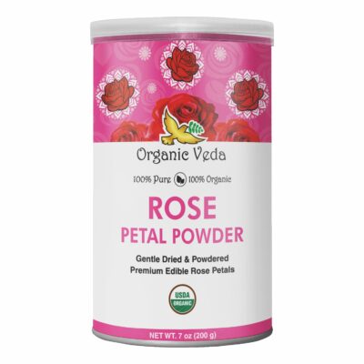 Organic Veda Edible Rose Petal Powder Organic Rose Petal Powder for Cooking Herbal Tea 7oz