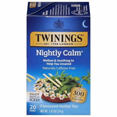 Twinings Nightly Calm Herbal Tea Individually Wrapped Bags 20 Tea Bags