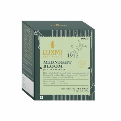 Luxmi Estates Midnight Bloom Organic Jasmine Tea 25 Tea Bags