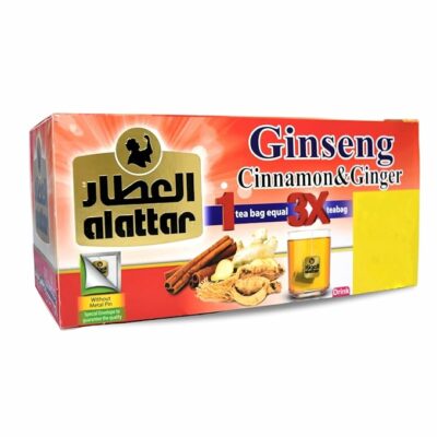 AlAttar Natural Drink Ginseng Cinnamon & Ginger Herbal Kosher Halal 20 Bag