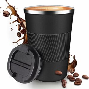 12OZ Travel Coffee Mug Insulated Coffee Cup with Spill Leak Proof Lid