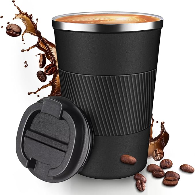 12OZ Travel Coffee Mug Insulated Coffee Cup with Spill Leak Proof Lid
