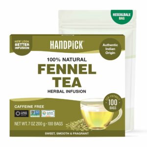 HANDPICK Fennel Seed Tea Bags 100 Count Naturally Support Digestion & Immune System Caffeine Free